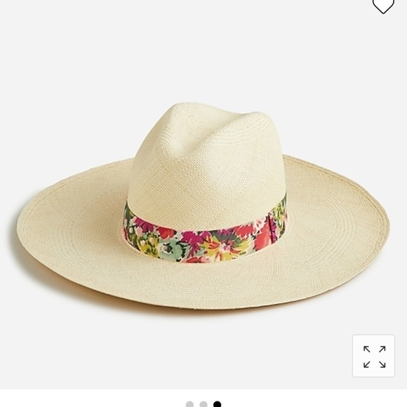 New J Crew Wide-brim panama hat with printed band
Item BI534 - Picture 3 of 4